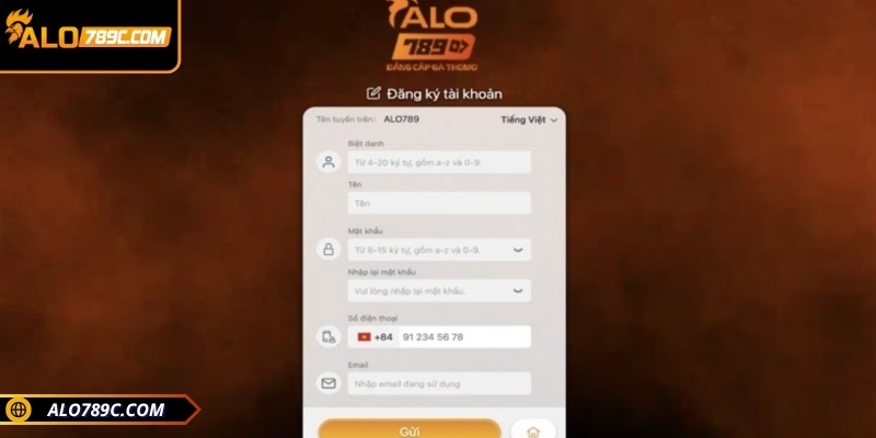 Đăng ký ALO789 với 4 bước cơ bản